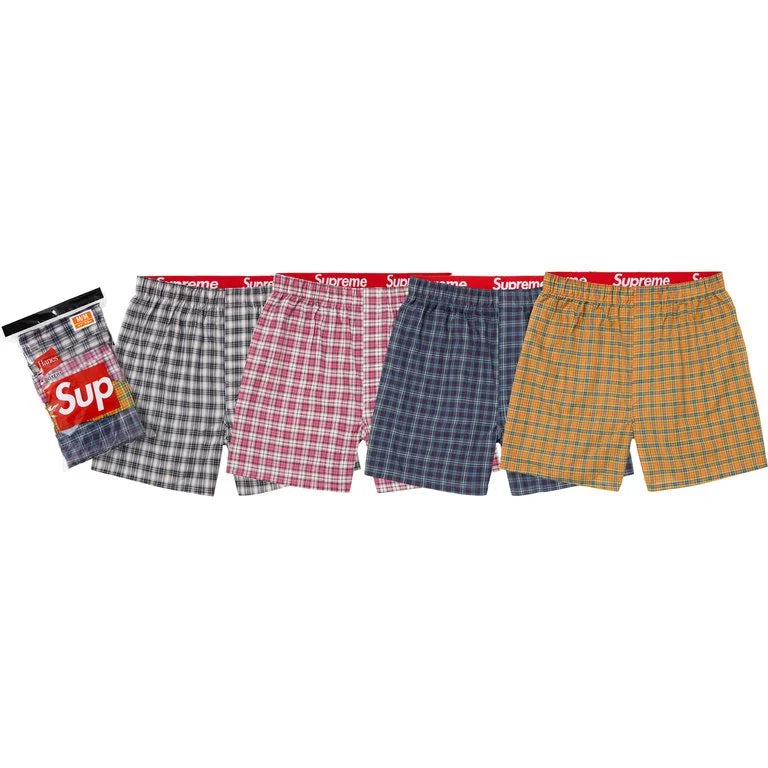 [PREORDER] SUPREME 26FW WEEK 1 Supreme®/Hanes® Plaid Boxers (4 Pack)