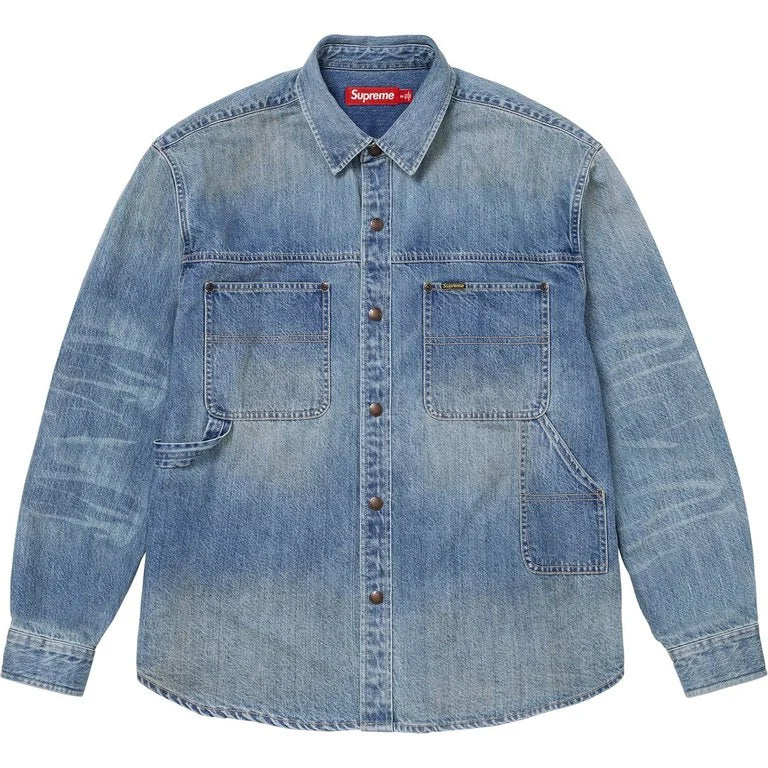 SUPREME 26SS WEEK6 WORN SNAP PAINTER SHIRT