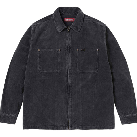 SUPREME 24SS WASHED CORDUROY ZIP UP SHIRT