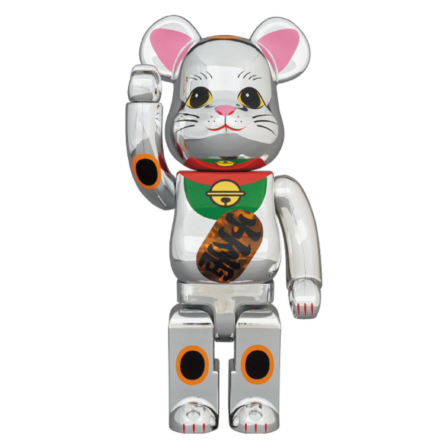 BE@RBRICK 招き猫 銀メッキ 発光 400％