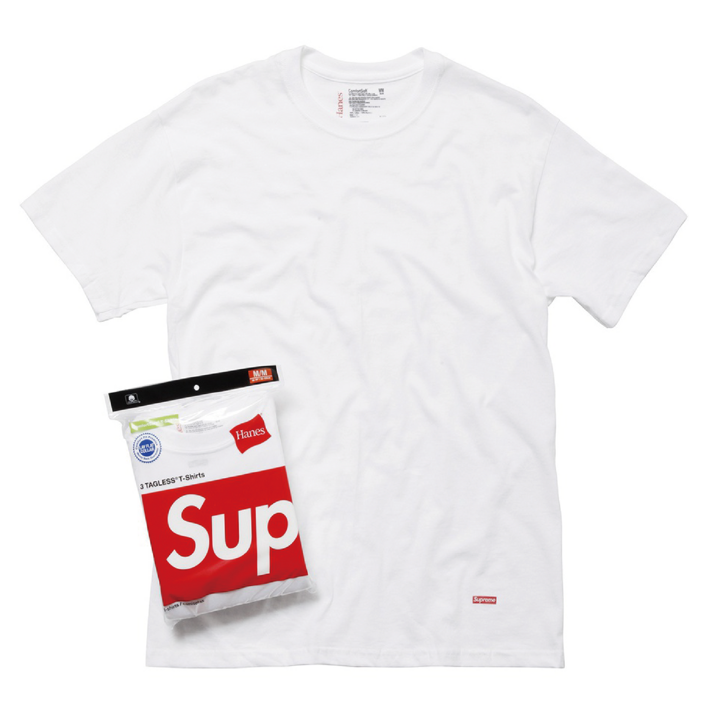 SUPREME HANES TAGLESS TEE(3 PACK)