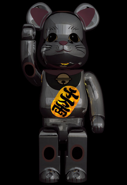 BE@RBRICK 招き猫 銀メッキ 発光 400％