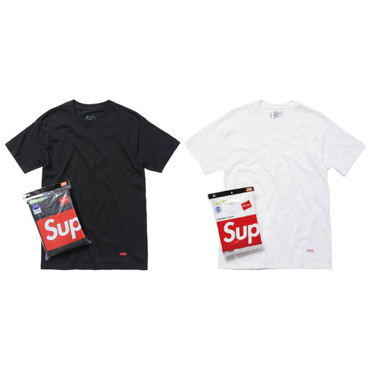SUPREME HANES TAGLESS TEE(3 PACK)