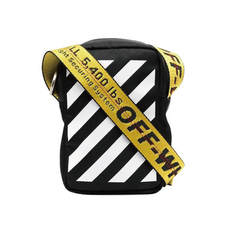OFF WHITE 22SS VERTICLE BINDER NYLON CROSSBODY BLACK WHITE