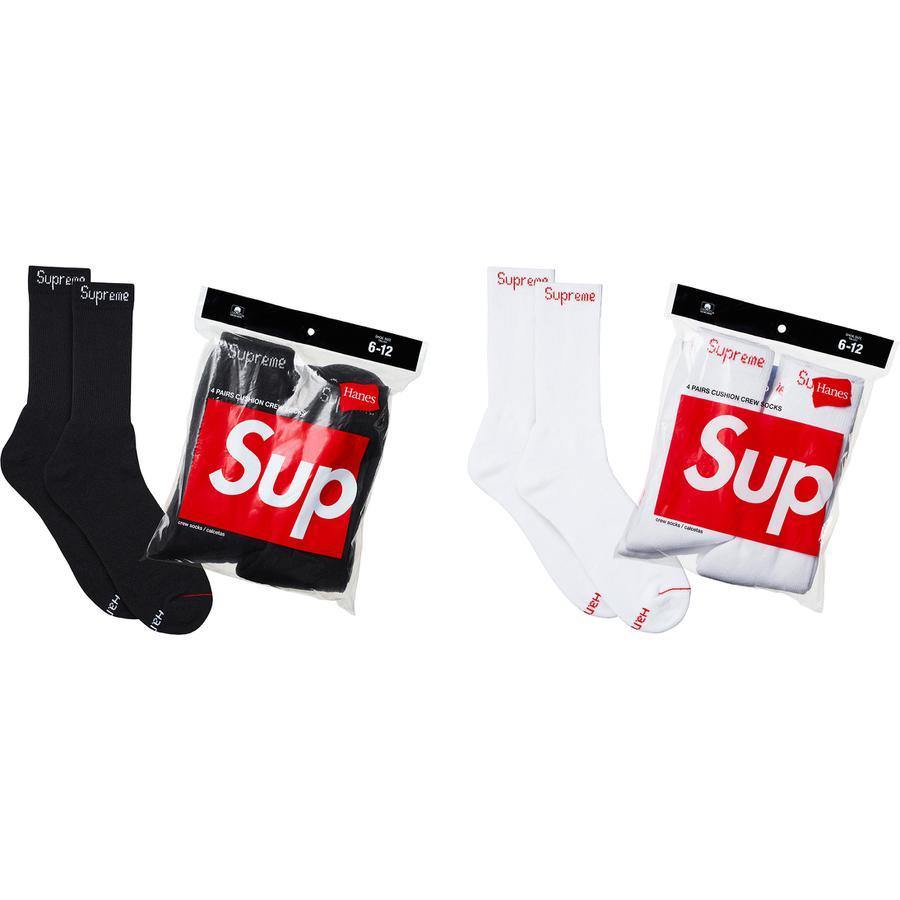 SUPREME HANES CREW SOCKS (4 PACK) - CONCEPTSTOREHK