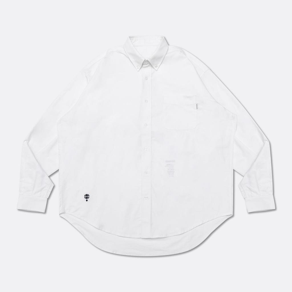 HOOGAH BALLON STRIPE OVERSIZE SHIRT-WHITE