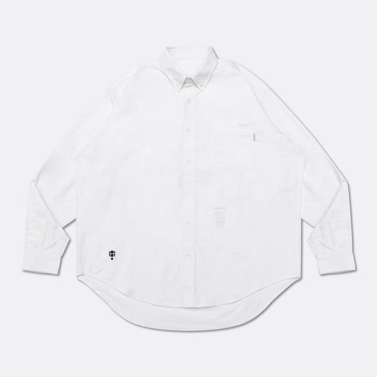 HOOGAH BALLON STRIPE OVERSIZE SHIRT-WHITE