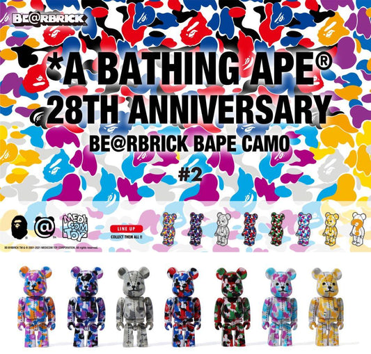 BE@RBRICK X A BATHING APE 28TH ANNIVERSARY #2 盲盒 (BAPE CAMO) - CONCEPTSTOREHK