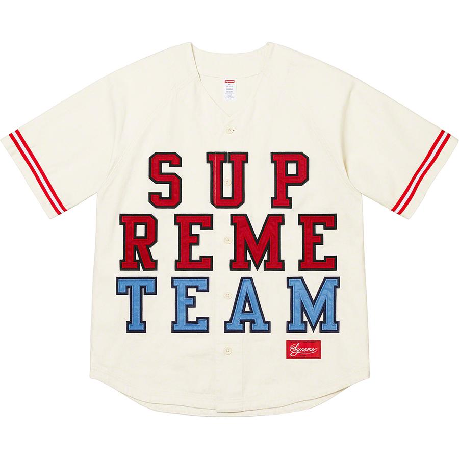 SUPREME 22FW DENIM BASEBALL JERSEY