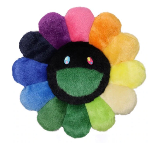 村上隆-KAIKAI KIKI MURAKAMI FLOWER CUSHION BLACK RAINBOW(60CM)