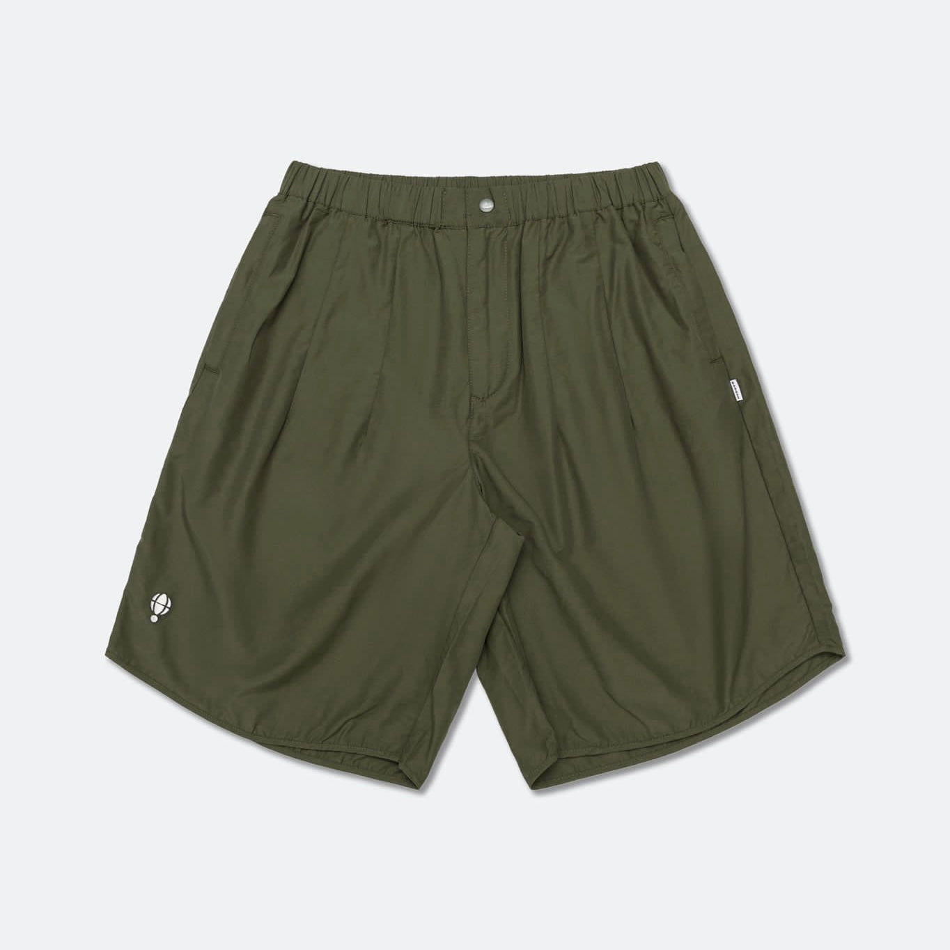 HOOGAH 22FW NYLON WIDE SHORTS "OLIVE"