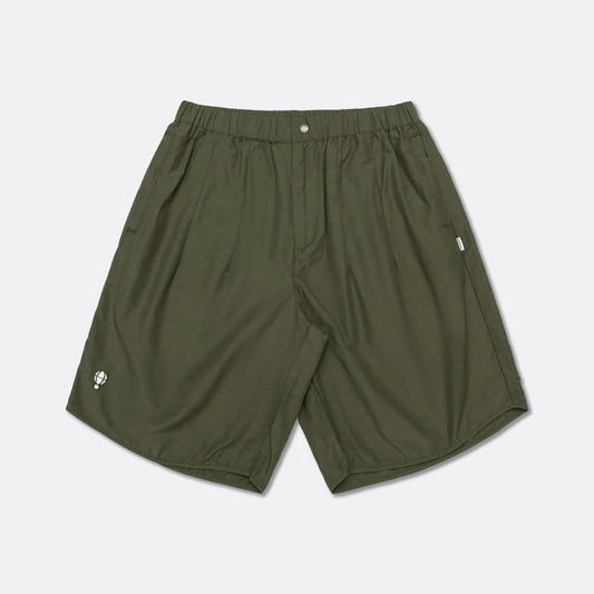 HOOGAH 22FW NYLON WIDE SHORTS "OLIVE"