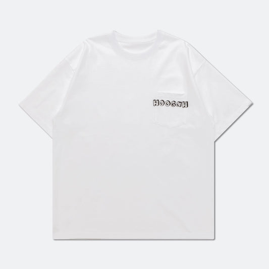HOOGAH 21FW HAND WRITING POCKET S/S TEE "WHITE"