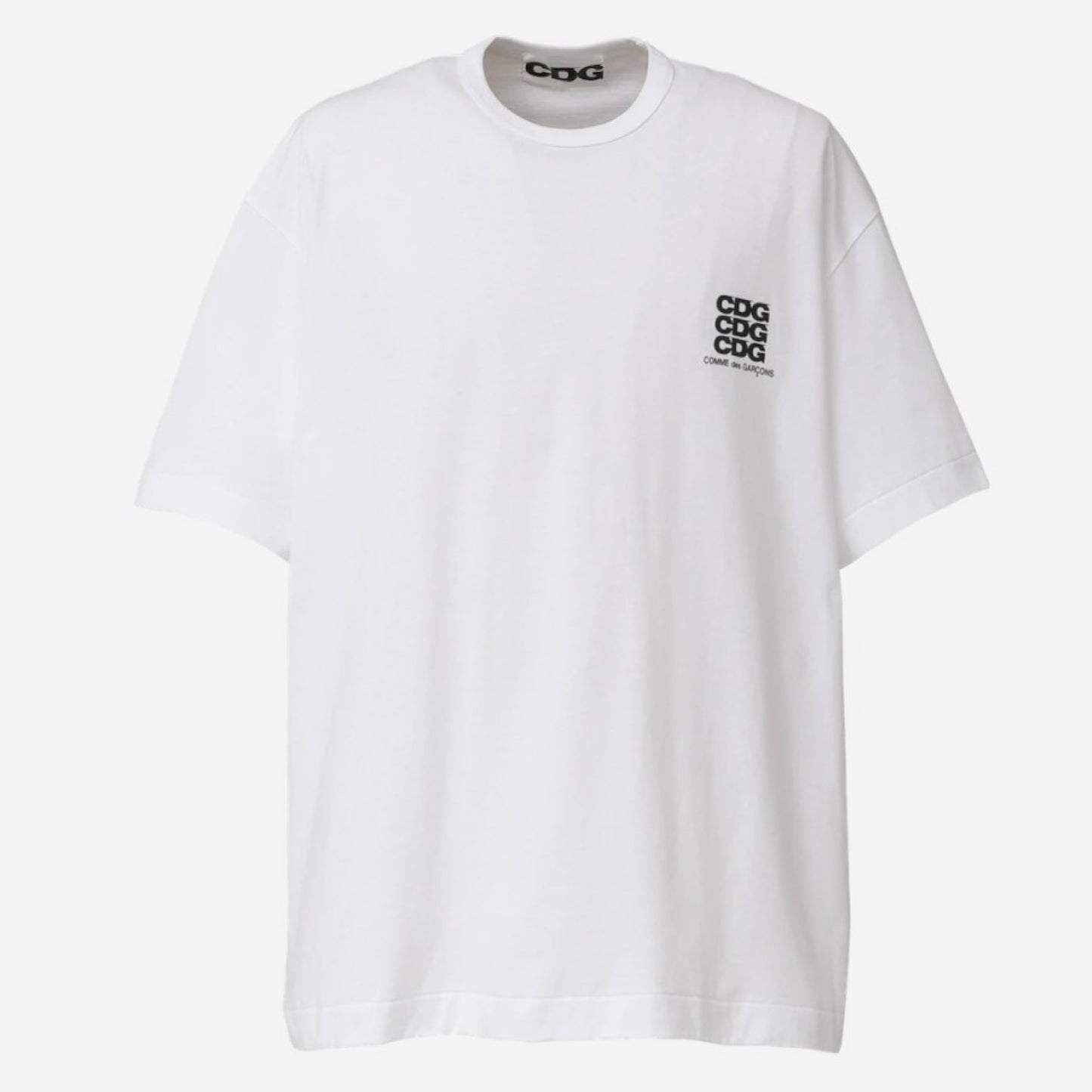 COMME DES GARCONS CDG TRIPLE LOGO OVERSIZED TEE