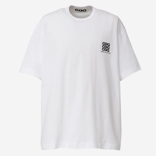 COMME DES GARCONS CDG TRIPLE LOGO OVERSIZED TEE